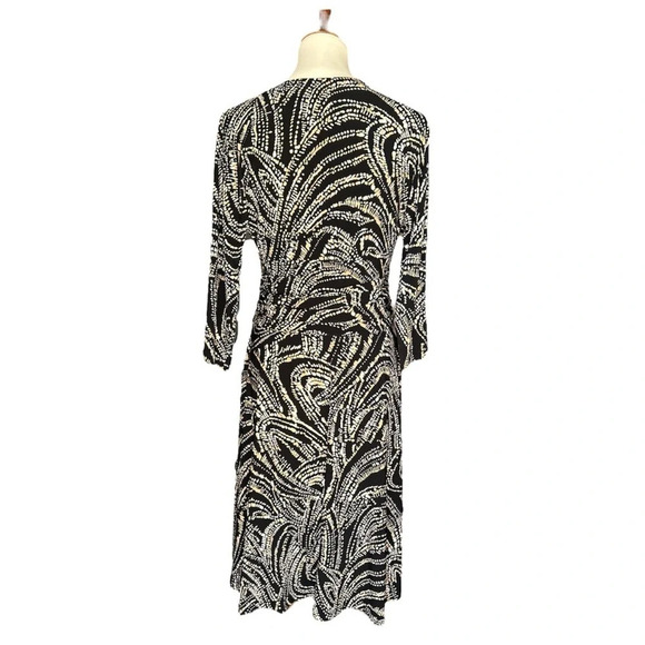 Vintage Evan Picone Faux Wrap Dress Size 12, V-Neck, Midi, Lightweight, Summer - Picture 2 of 11